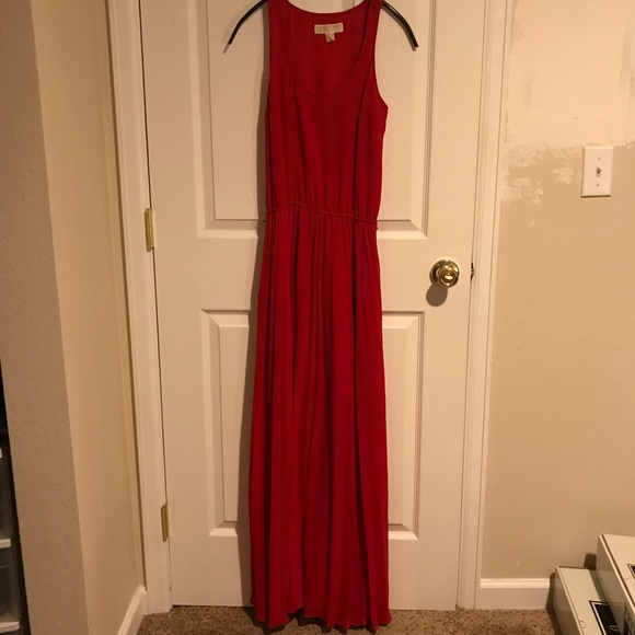 michael kors pleated maxi dress